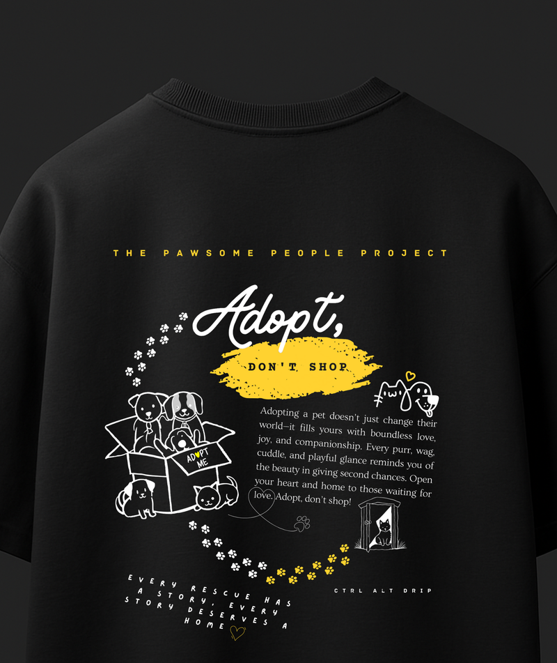 Adopt Don't Shop tee supporting stray dogs